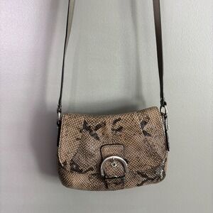 Coach Soho Snakeskin Print Flap Crossbody Bag Small Y2K Animal Statement Indie